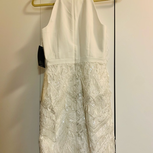 NWT Aidan Mattox Ivory Fringe Dress - Picture 8 of 8